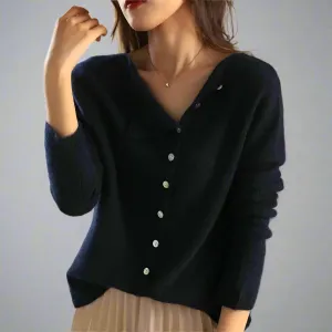 Women's Chic Knitwear Cardigan with Asymmetrical Button | Ideal for Autumn/Winter